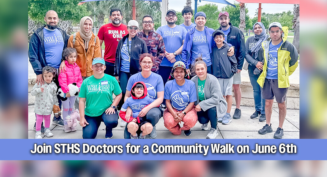 The STHS GME Consortium’s recurring “Walk with a Doc” Events provide an easy, engaging way for Rio Grande Valley residents to improve their health while connecting with local physicians-in-training through movement and conversation. STHS Image