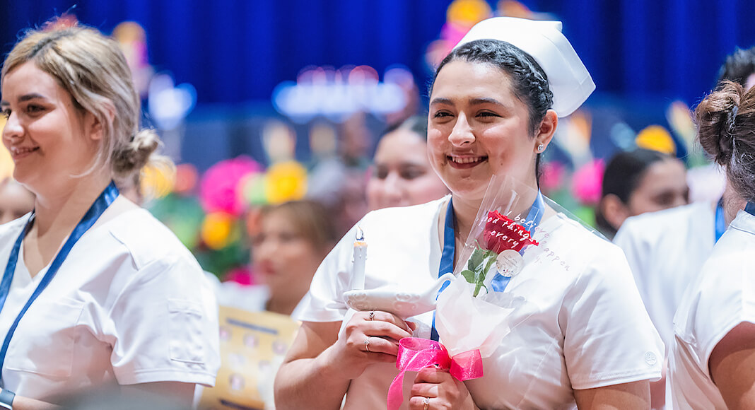 South Texas College nursing graduates participate in the traditional pinning and lamp-lighting ceremony, marking their transition from students to dedicated healthcare professionals. STC image