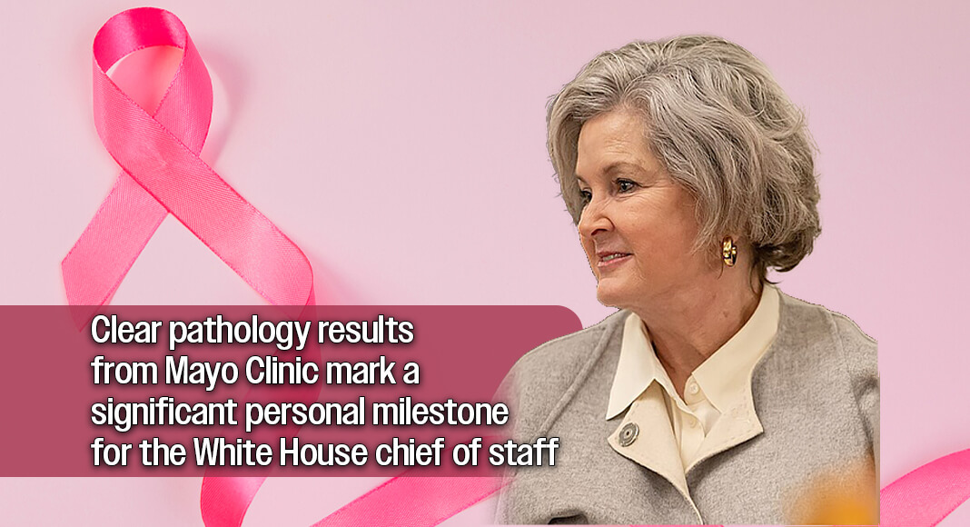 White House Chief of Staff Susie Wiles announced Wednesday that she is cancer-free following months of treatment for early-stage breast cancer, sharing the news after receiving clear pathology results from the Mayo Clinic. Image: The White House Public Domain via Wikimedia Commons. Bgd for illustration purposes