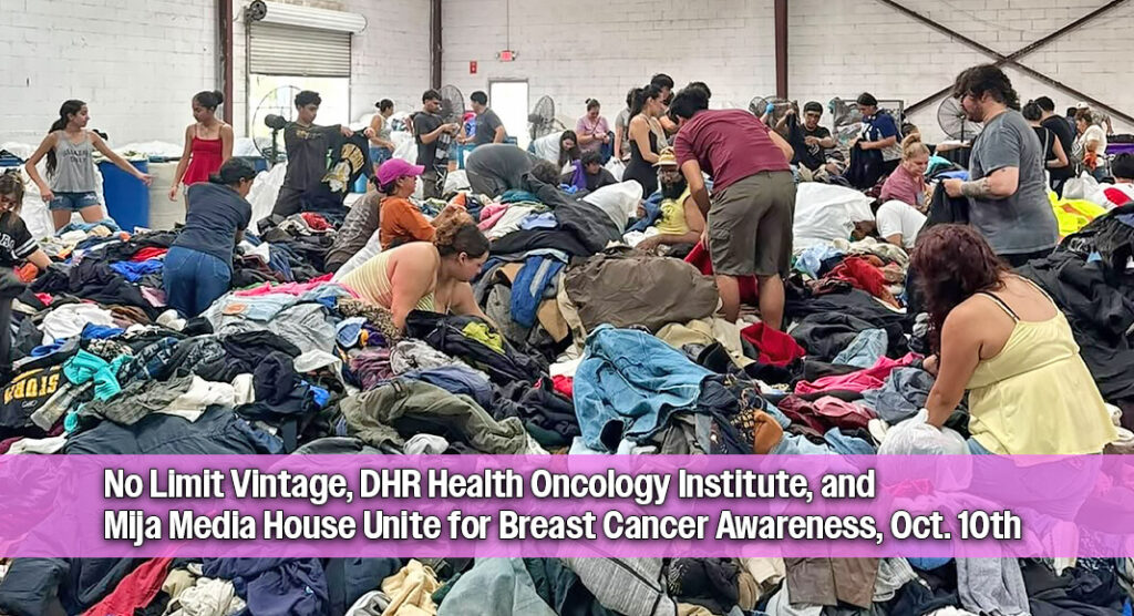 No Limit Vintage, in collaboration with DHR Health Oncology Institute and Mija Media House, brings together cultura, community and stories of strength for a special Breast Cancer Awareness Fill-A-Bag event. Courtesy image